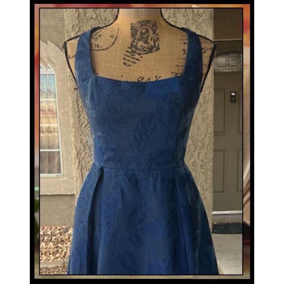 Lulus Navy Jacquard Tie-Back with Pockets Perfected Aura  Maxi Dress Size M - Picture 3 of 13